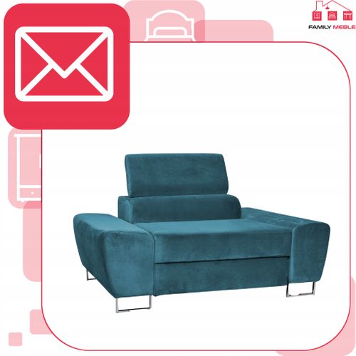 Fauteuil Relax Bosso Pour Salon En Velours Bleu, Appuie-tête Réglable
