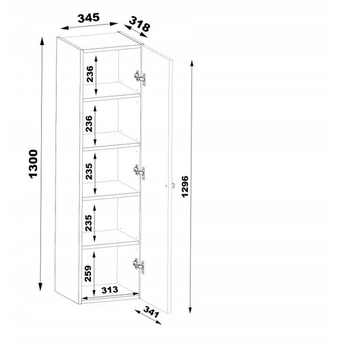 Meuble Colonne De Salle De Bain Suspendu Aqua Blanc 35 X 130 Cm