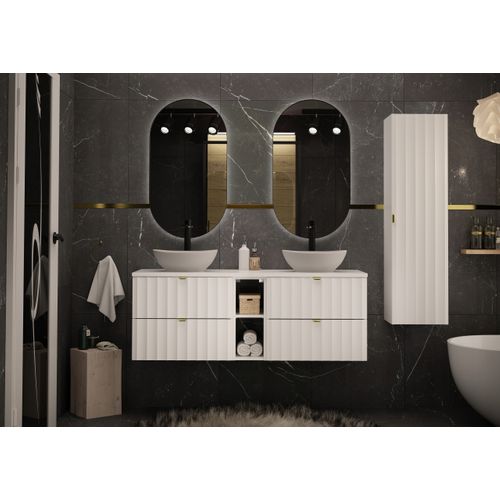 Colonne De Salle De Bain Suspendu Arcos Blanc 35 X 130 Cm