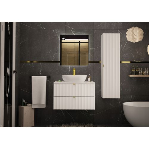 Colonne De Salle De Bain Suspendu Arcos Blanc 35 X 130 Cm