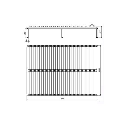 Sommier - Cadre De Lit Metal - 4 Pieds Inclus 160 X 200 Cm Gris