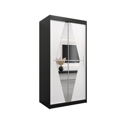 Armoire Boliwia à Portes Coulissantes 200/100/62 2 Portes (noir)