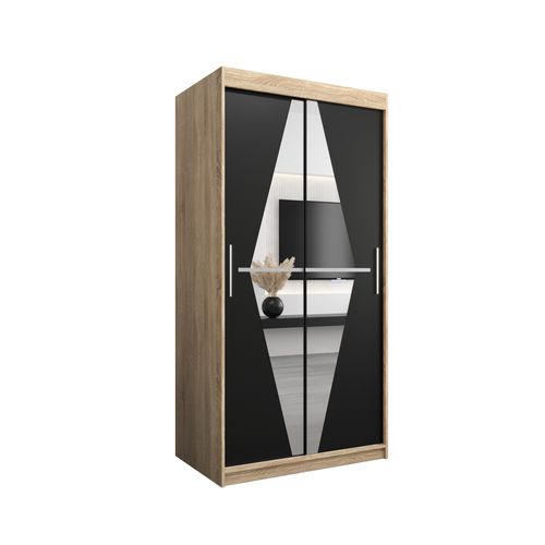 Armoire Boliwia à Portes Coulissantes 200/100/62 2 Portes (sonoma/noir)
