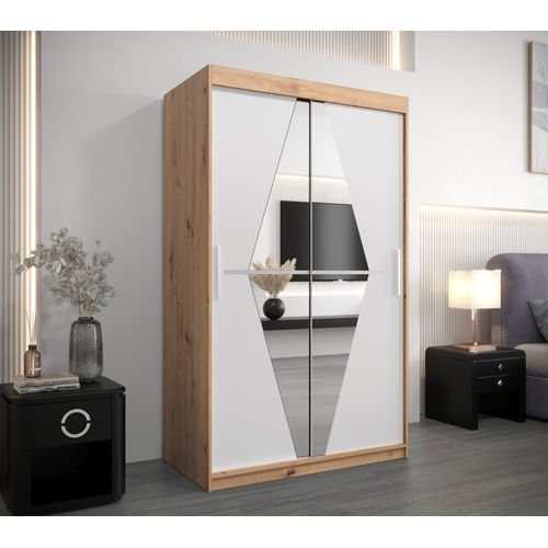 Armoire Boliwia à Portes Coulissantes 200/120/62 2 Portes (artisan/blanc)