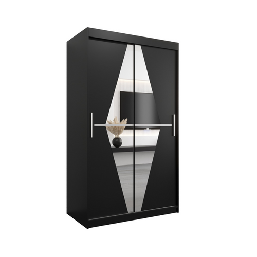 Armoire Boliwia à Portes Coulissantes 200/120/62 2 Portes (noir/noir)
