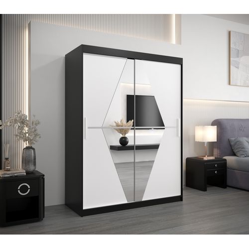 Armoire Boliwia à Portes Coulissantes 200/150/62 2 Portes (noir)