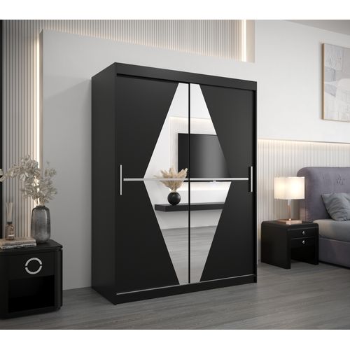 Armoire Boliwia à Portes Coulissantes 200/150/62 2 Portes (noir)