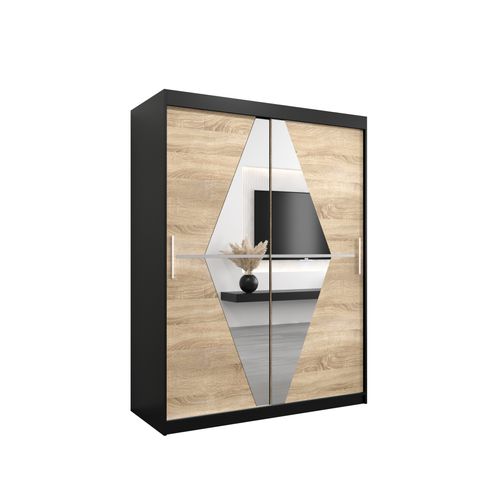 Armoire Boliwia à Portes Coulissantes 200/150/62 2 Portes (noir/sonoma)