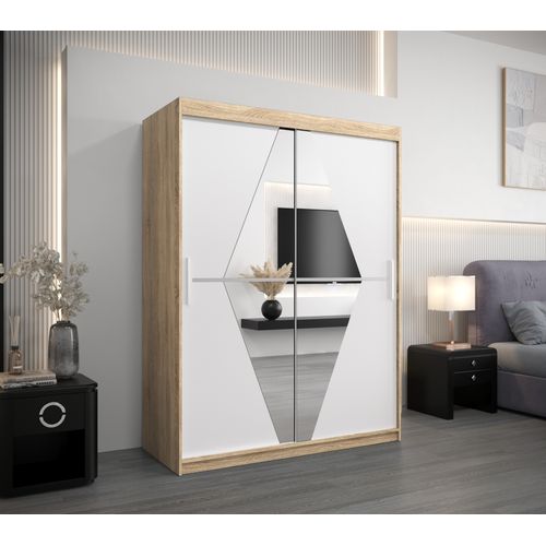 Armoire Boliwia à Portes Coulissantes 200/150/62 2 Portes (sonoma/blanc)