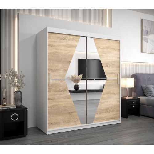 Armoire Boliwia à Portes Coulissantes 200/180/62 2 Portes (blanc)