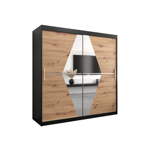 Armoire Boliwia à Portes Coulissantes 200/200/62 2 Portes (noir)