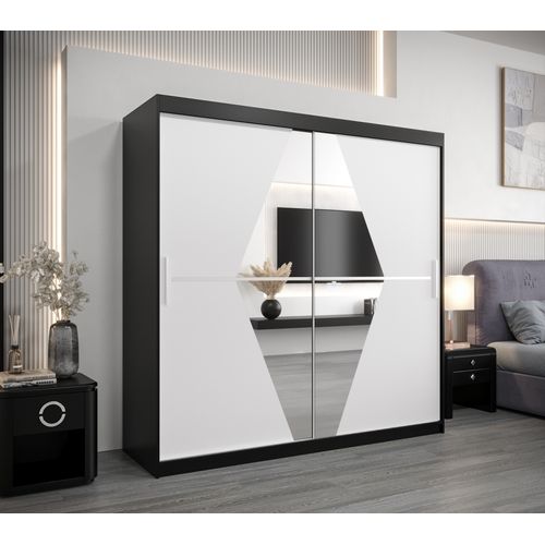 Armoire Boliwia à Portes Coulissantes 200/200/62 2 Portes (noir)