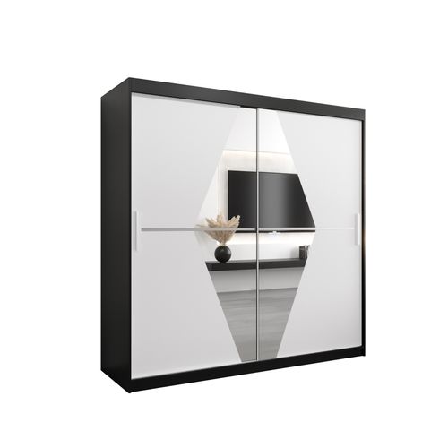 Armoire Boliwia à Portes Coulissantes 200/200/62 2 Portes (noir)