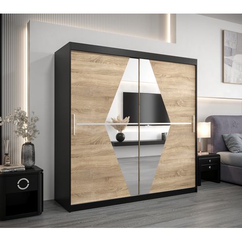 Armoire Boliwia à Portes Coulissantes 200/200/62 2 Portes (noir)