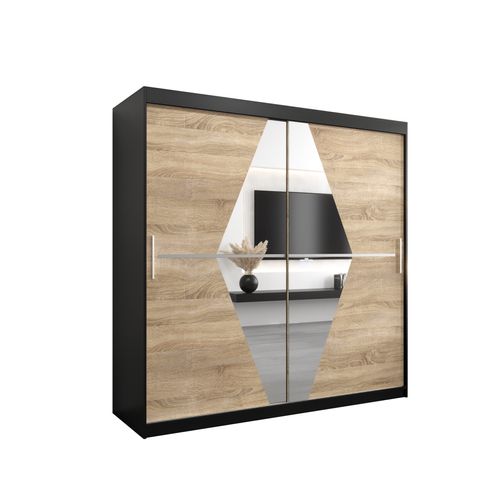 Armoire Boliwia à Portes Coulissantes 200/200/62 2 Portes (noir)