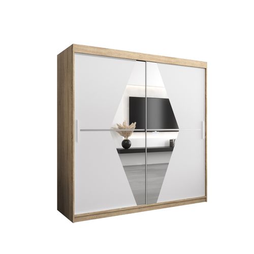 Armoire Boliwia à Portes Coulissantes 200/200/62 2 Portes (sonoma/blanc)