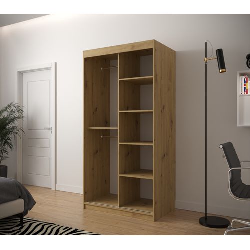 Armoire à Portes Coulissantes Jodełka 2 200/100/62 2 Portes (artisan/blanc)