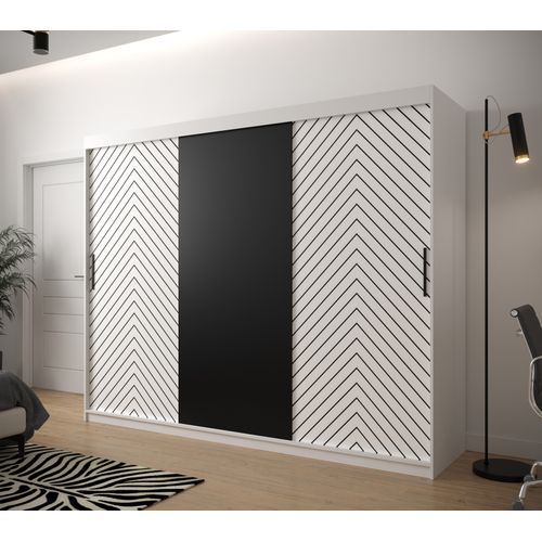 Armoire à Portes Coulissantes Jodełka 200/250/62 3 Portes (blanc)