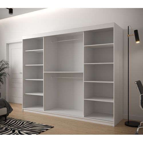 Armoire à Portes Coulissantes Jodełka 200/250/62 3 Portes (blanc)