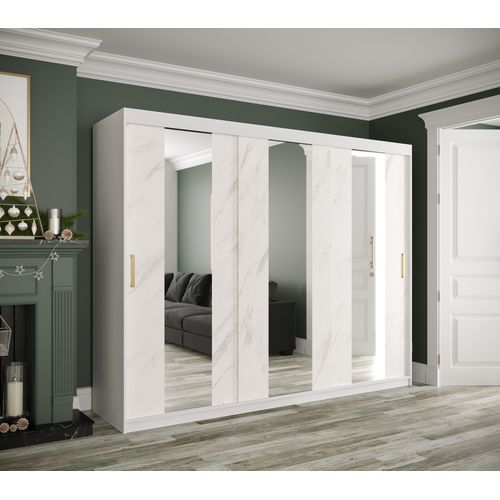 Armoire à Portes Coulissantes Marmur Pole 200/250/62 (blanc)
