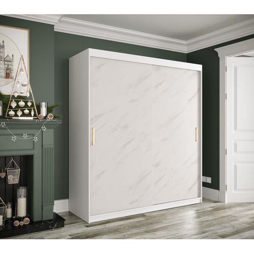 Armoire à Portes Coulissantes Marmur T 200/180/62 (blanc)