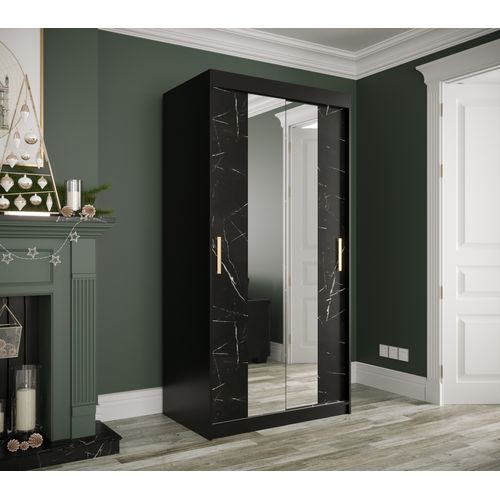 Armoire à Portes Coulissantes Marmur T1 200/100/62 (noir)