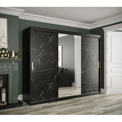 Armoire à Portes Coulissantes Marmur T1 200/250/62 (noir)