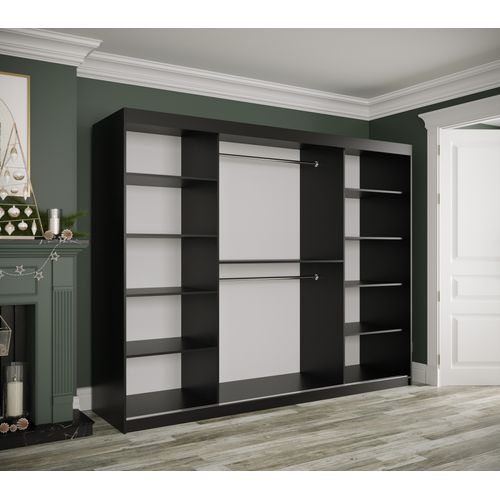 Armoire à Portes Coulissantes Marmur T1 200/250/62 (noir)