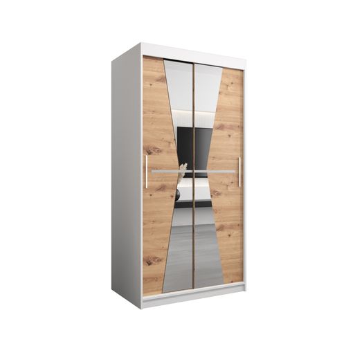 Armoire Maroko à Portes Coulissantes 200/100/62 2 Portes (blanc/artisan)