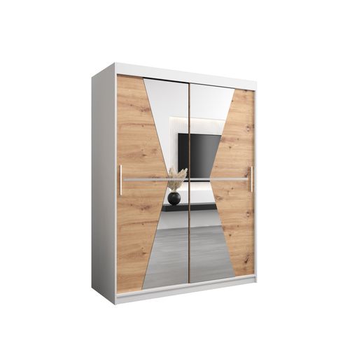 Armoire Maroko à Portes Coulissantes 200/150/62 2 Portes (blanc/artisan)