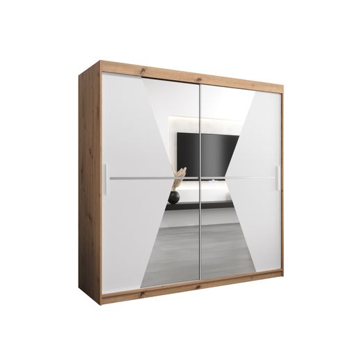 Armoire Maroko à Portes Coulissantes 200/200/62 2 Portes (artisan/blanc)