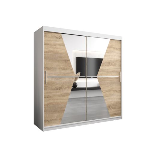 Armoire Maroko à Portes Coulissantes 200/200/62 2 Portes (blanc/sonoma)