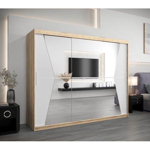 Armoire Maroko à Portes Coulissantes 200/250/62 3 Portes (sonoma/blanc)