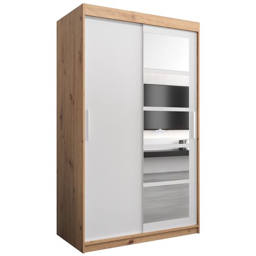Armoire Roma 1 à Portes Coulissantes 200/120/62 2 Portes (artisan/blanc)