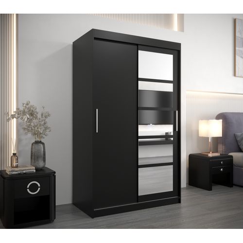 Armoire Roma 1 à Portes Coulissantes 200/120/62 2 Portes (noir/noir)