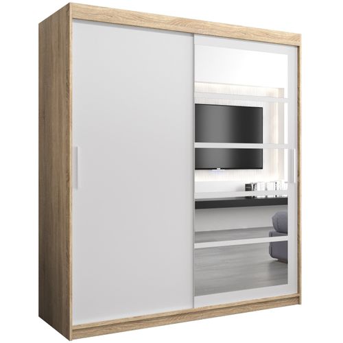 Armoire Roma 1 à Portes Coulissantes 200/180/62 2 Portes (sonoma/blanc)