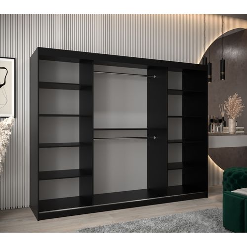 Armoire Roma 1 à Portes Coulissantes 200/250/62 3 Portes (noir/artisan)