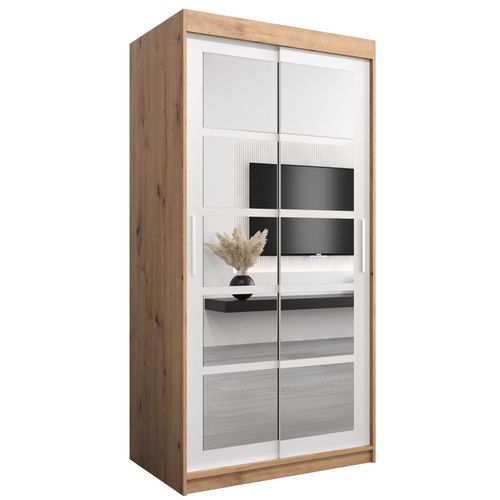 Armoire Roma 2 à Portes Coulissantes 200/100/62 2 Portes (artisan/blanc)