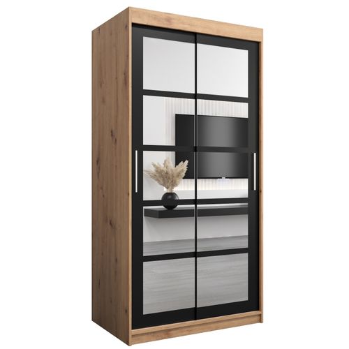 Armoire Roma 2 à Portes Coulissantes 200/100/62 2 Portes (artisan/noir)