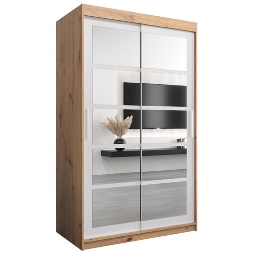 Armoire Roma 2 à Portes Coulissantes 200/120/62 2 Portes (artisan/blanc)
