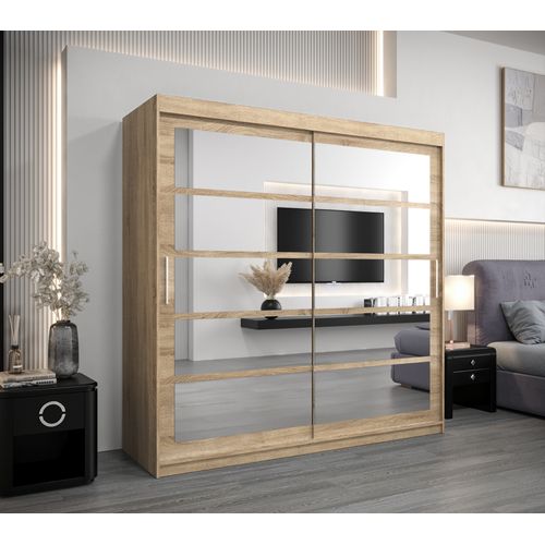 Armoire Roma 2 à Portes Coulissantes 200/200/62 2 Portes (sonoma/sonoma)