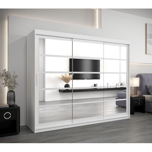Armoire Roma 2 à Portes Coulissantes 200/250/62 3 Portes (blanc/blanc)