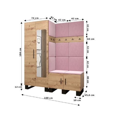 Ensemble De Garde-robe Artin 14 196/158/46 (chêne Artisanal/manila 02)