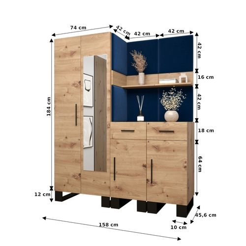 Ensemble De Garde-robe Artin 15 196/158/46 (chêne Artisanal/manila 18)