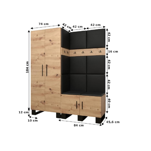 Ensemble De Garde-robe Artin 2 196/158/46 (chêne Artisanal/manila 02)