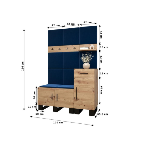 Ensemble De Garde-robe Artin 5 196/126/46 (chêne Artisanal/manila 18)