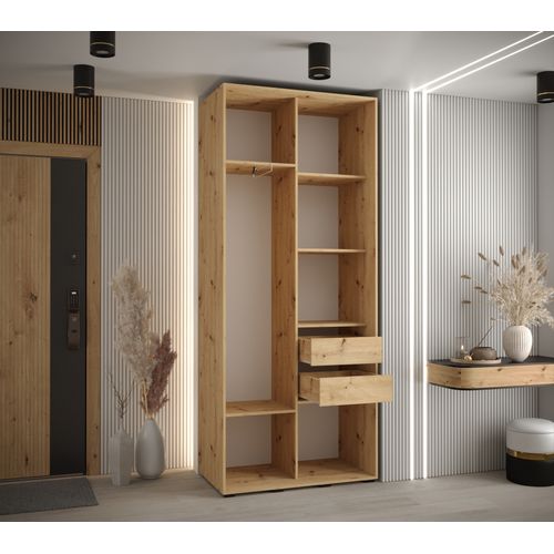 Armoire Davos 1 à Portes Coulissantes 235,2/120/45 2 Portes (artisan/artisan/noir)