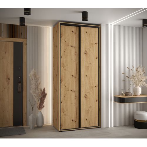 Armoire Davos 1 à Portes Coulissantes 235,2/120/45 2 Portes (artisan/artisan/noir)