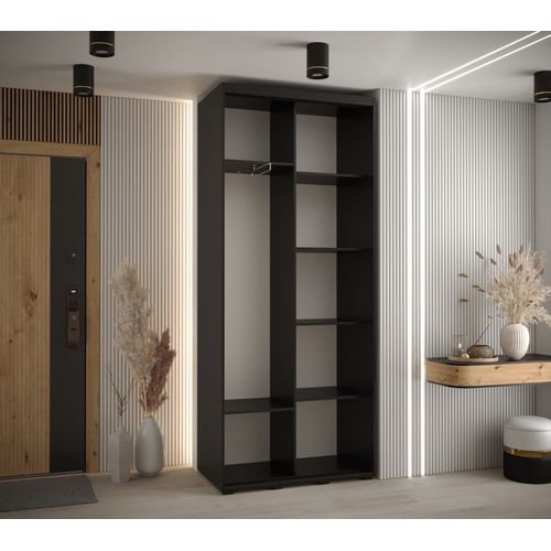 Armoire Davos 1 à Portes Coulissantes 235,2/120/45 2 Portes (noir/artisan/noir)