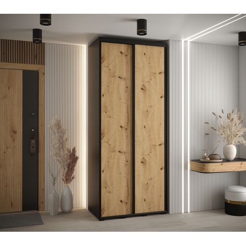 Armoire Davos 1 à Portes Coulissantes 235,2/120/45 2 Portes (noir/artisan/noir)